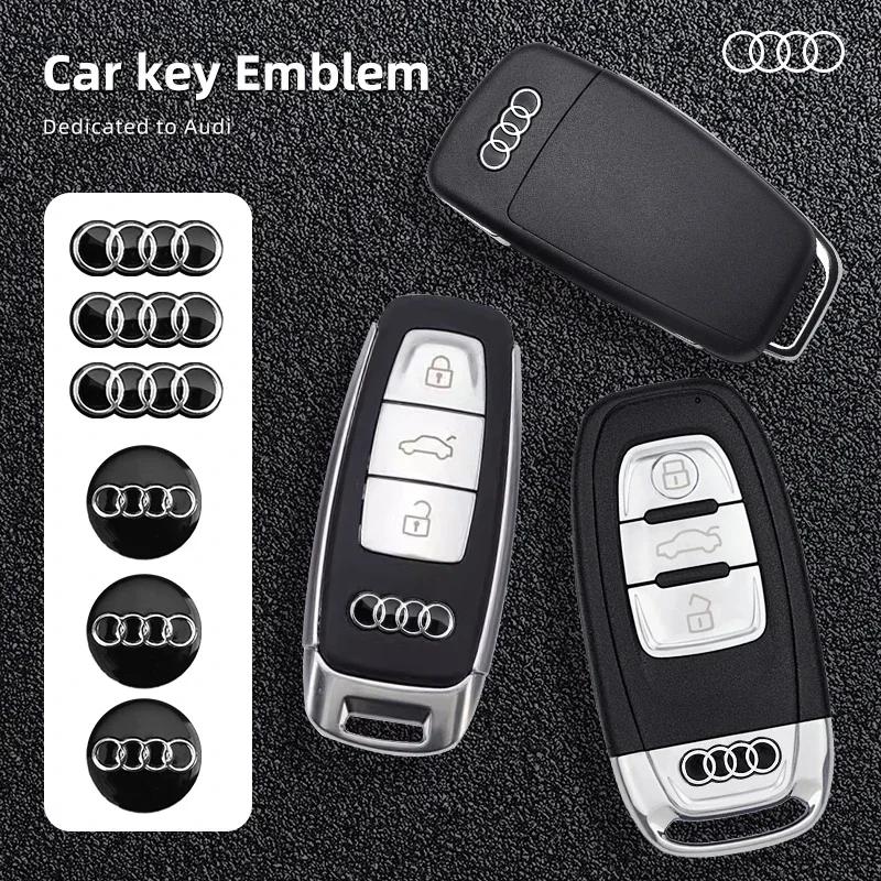 16mm 14mm For q2 Q5 Q3 Q7 R8 A3 A4L A5 A6L A8 A1 TT 8L A4 A5 A6 Car Key Shell Remote Case Cover Aluminum Emblem Symbol Sticker