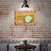 1 Pack Rustic Retro Metal Display Plate, Antique Finish, Wall Decoration for Bar Café Home Kitchen Restaurant or Office Interiors