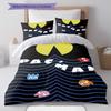 GAME Pac‑Man Pattern Bedding Home Decoration Birthday Gift ( 1 duvet cover + 2 pillowcase, without core),fan merchandise.