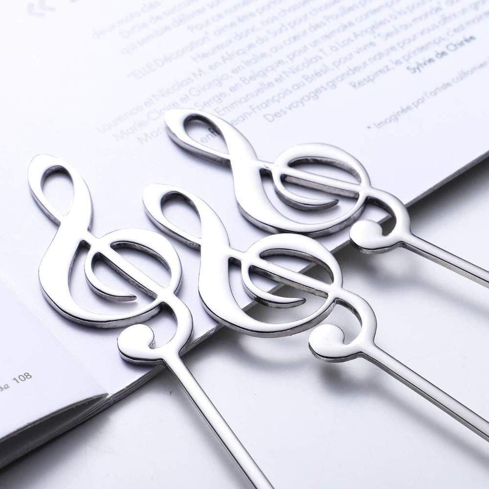 6 шт. кофейная ложка из нержавеющей стали 304, ложка для музыкальных нот, музыкальный бар, ледяной бар, креативный подарок, ложка для перемешивания, посуда, аксессуары