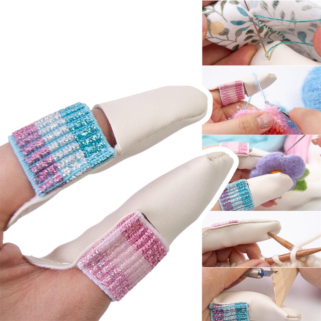 1 пара наперстков для вязания, кожаные наперстки, наперстки для вышивки крючком, наперстки для рукоделия