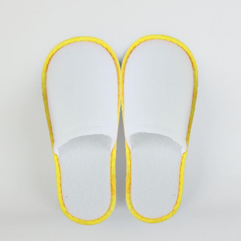 1 Pair Disposable High Quality Closed Toe Non-slip Hotel Slippers White Disposable Hotel Bathroom Slippers Unisex Spa Slippers
