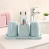 Двойные чашки для зубных щеток, набор держателей для зубной пасты с подставкой, органайзер для ванной комнаты