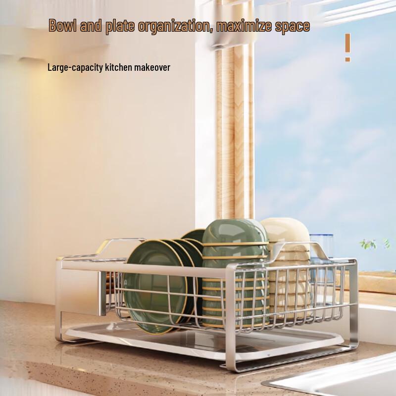 Stainless Steel Dish Drying Rack with Chopstick Holder