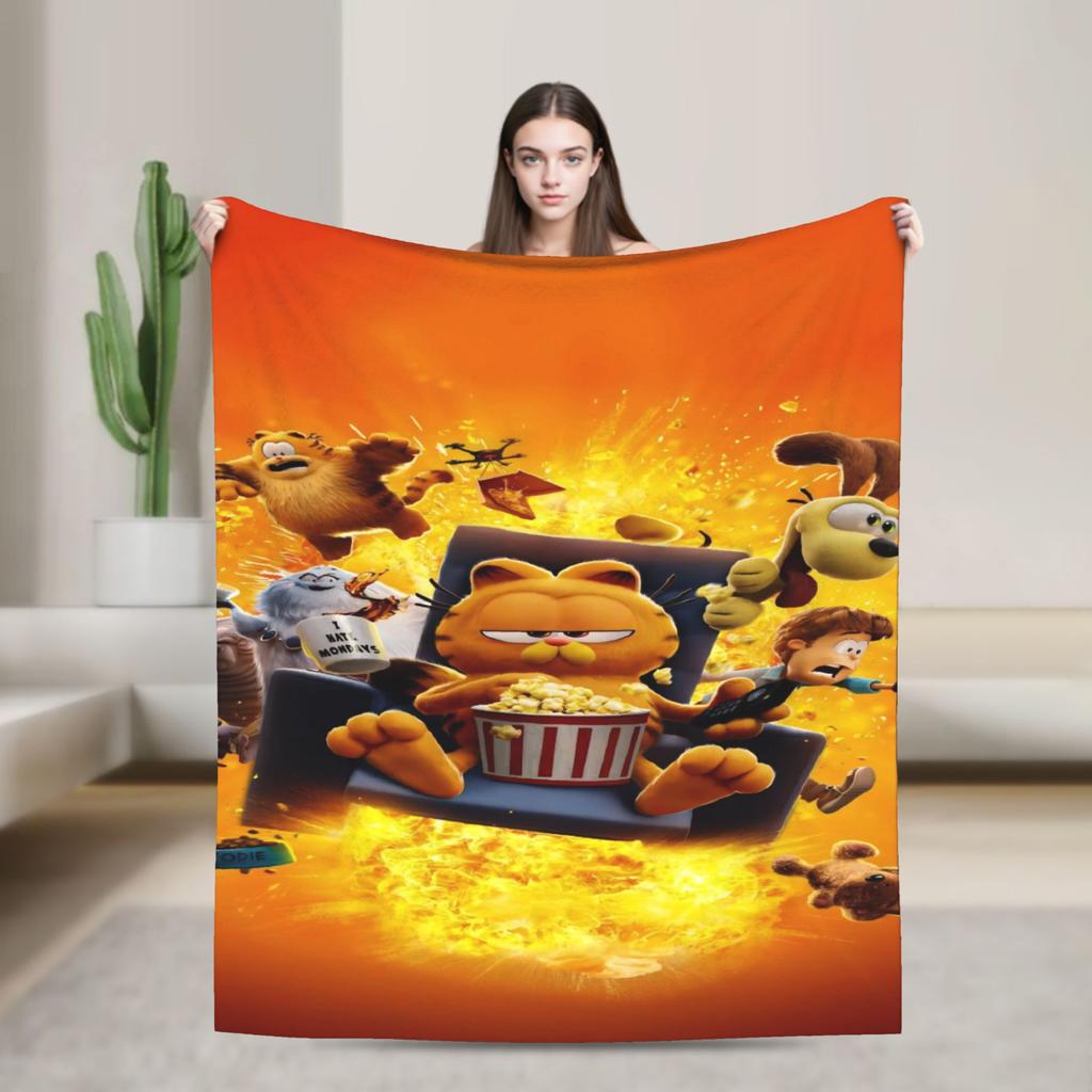 G-Garfields Blanket  Soft Novelty Plush Throw Blanket For Children Living Room Flannel Bedspread Bed Cover