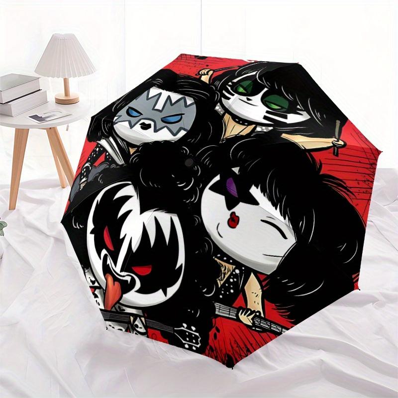 Автоматический складной зонт с символикой группы KISS - Дорожный зонт, Идеальный подарок на День Рождения, Рождество a0827070