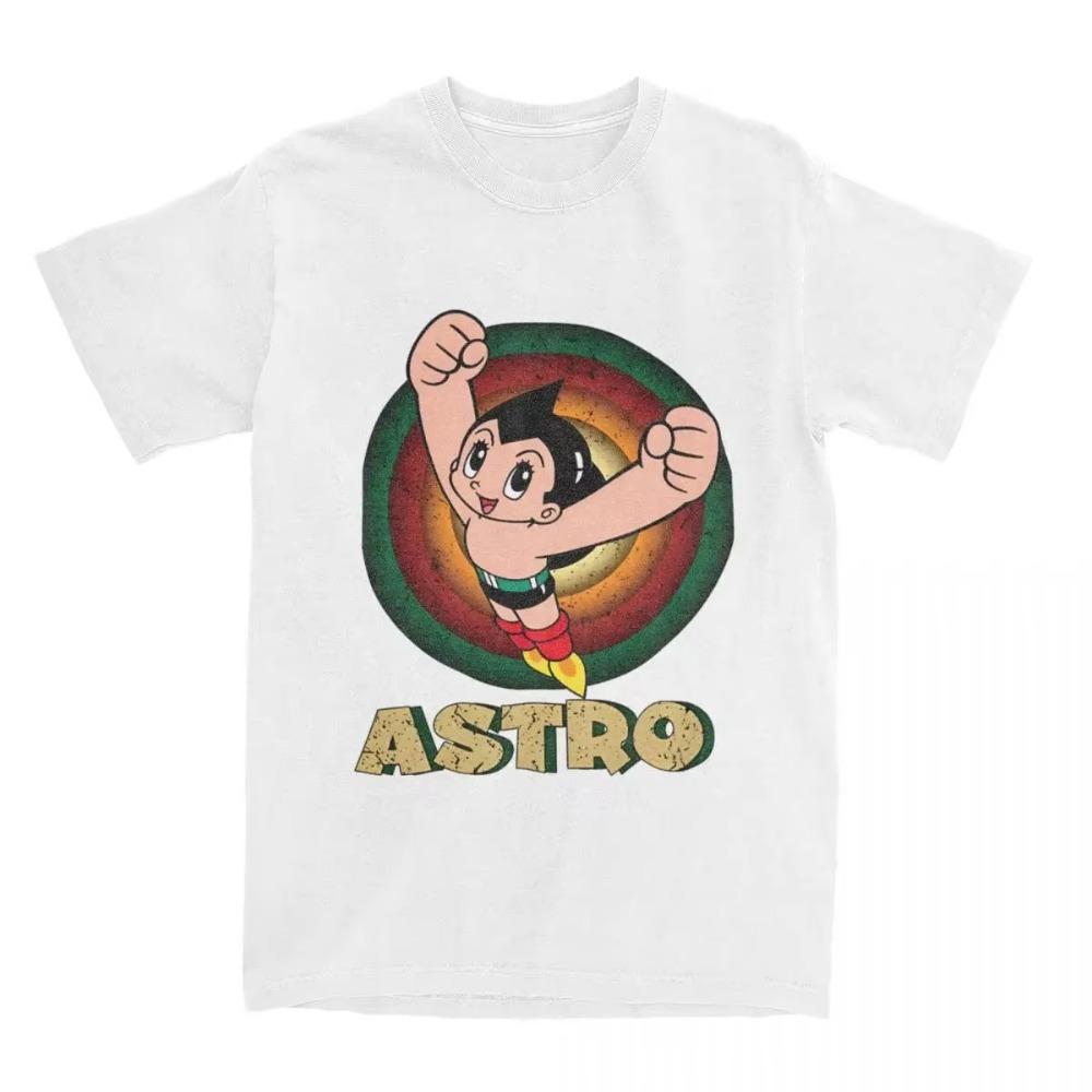 Новое поступление Мужская классическая мультяшная футболка Astro Boy Одежда Япония Манга Могучий Атом Астробой Футболка Одежда Футболка