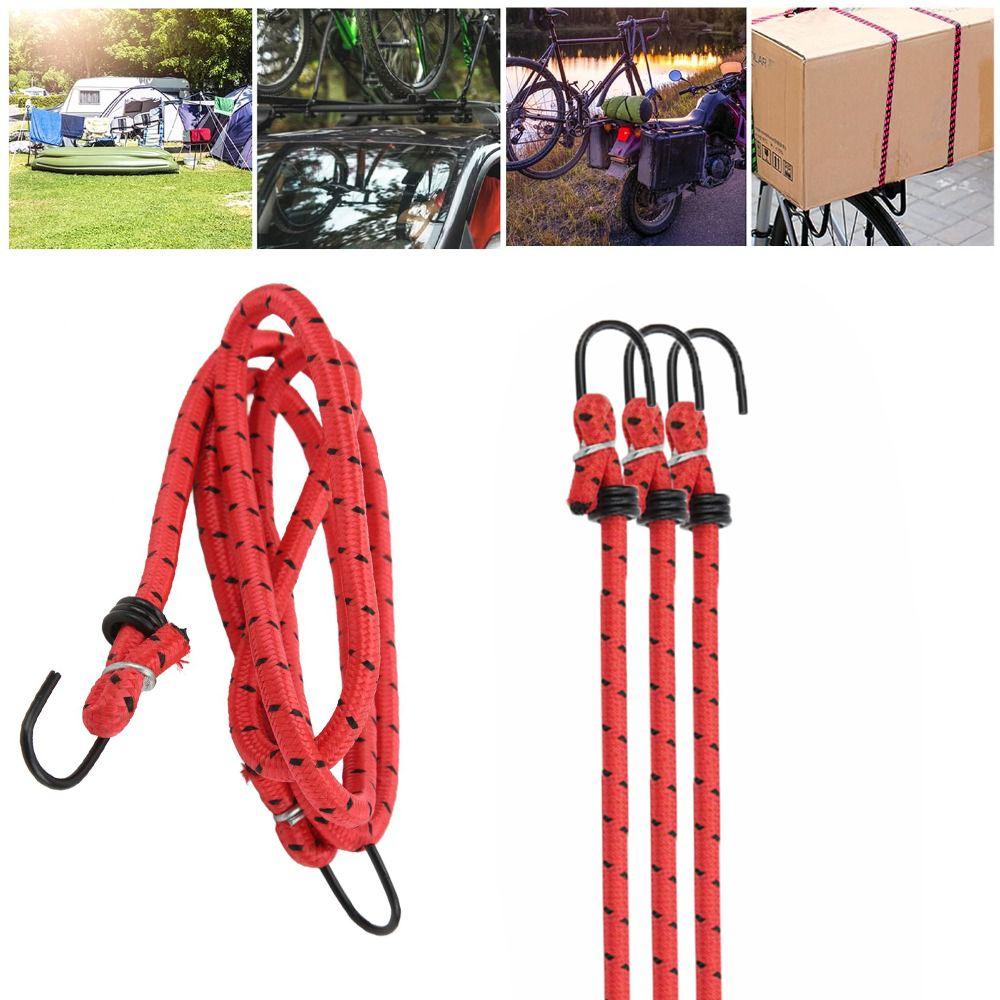 Набор из 4 резиновых bungee-шнуров с крючками, высокая эластичность, эластичный шнур 140 см, прочные эластичные ремни, для путешествий и упаковки при переезде