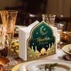 Деревянная декоративная коробка для салфеток Eid Mubarak, большая вместимость, диспенсер для салфеток с противоскользящим покрытием, подарки на Рамадан