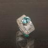 Натуральный голубой топаз, драгоценный камень, ювелирные изделия из серебра 925 пробы, ручной работы, кольцо в стиле бохо, RR-3-4