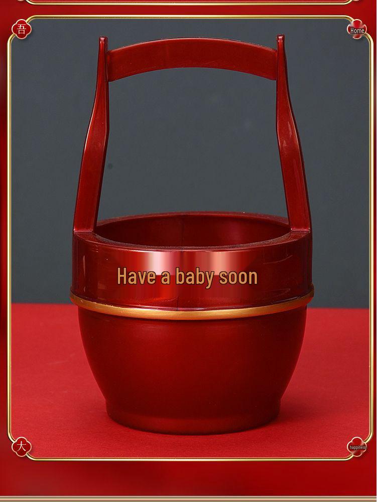 Ведро для приданого невесты на процветание - Счастливая пластиковая плевательница и маленький туалетный набор