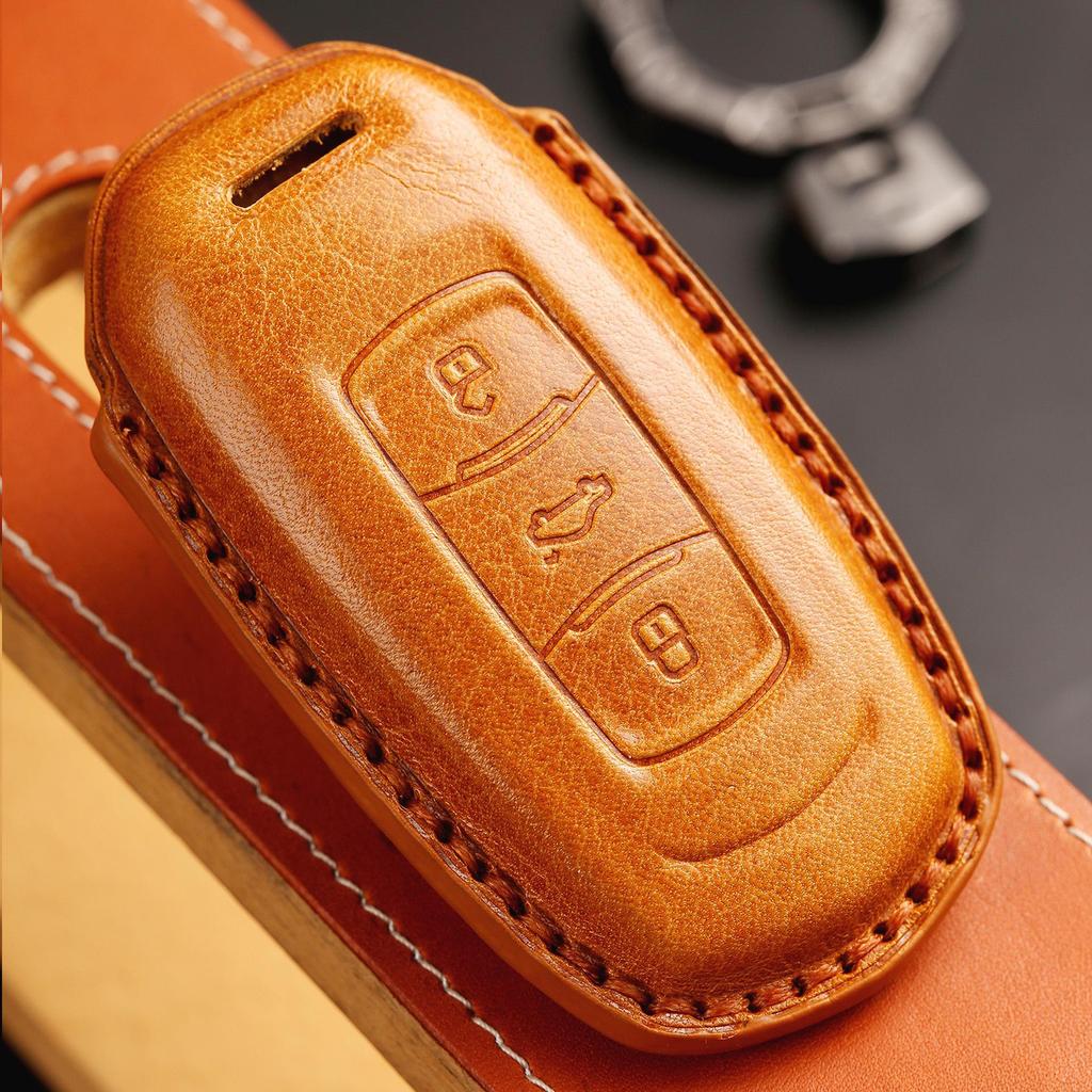 Чехол для ключа автомобиля Geely Panda Mini 2023 года для Vision X3, Emgrand GSGL, Boyue и Borui - кожаный чехол