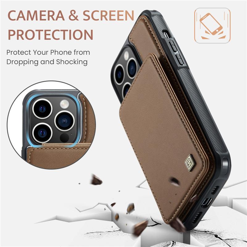 Магнитный откидной кожаный кошелек-чехол для карт и телефона для iPhone 17 Pro Max Air 16 15 Plus 14 13 12 11 Samsung S25 FE S24 Ultra S23 Plus S22 S21 A56 Задняя крышка