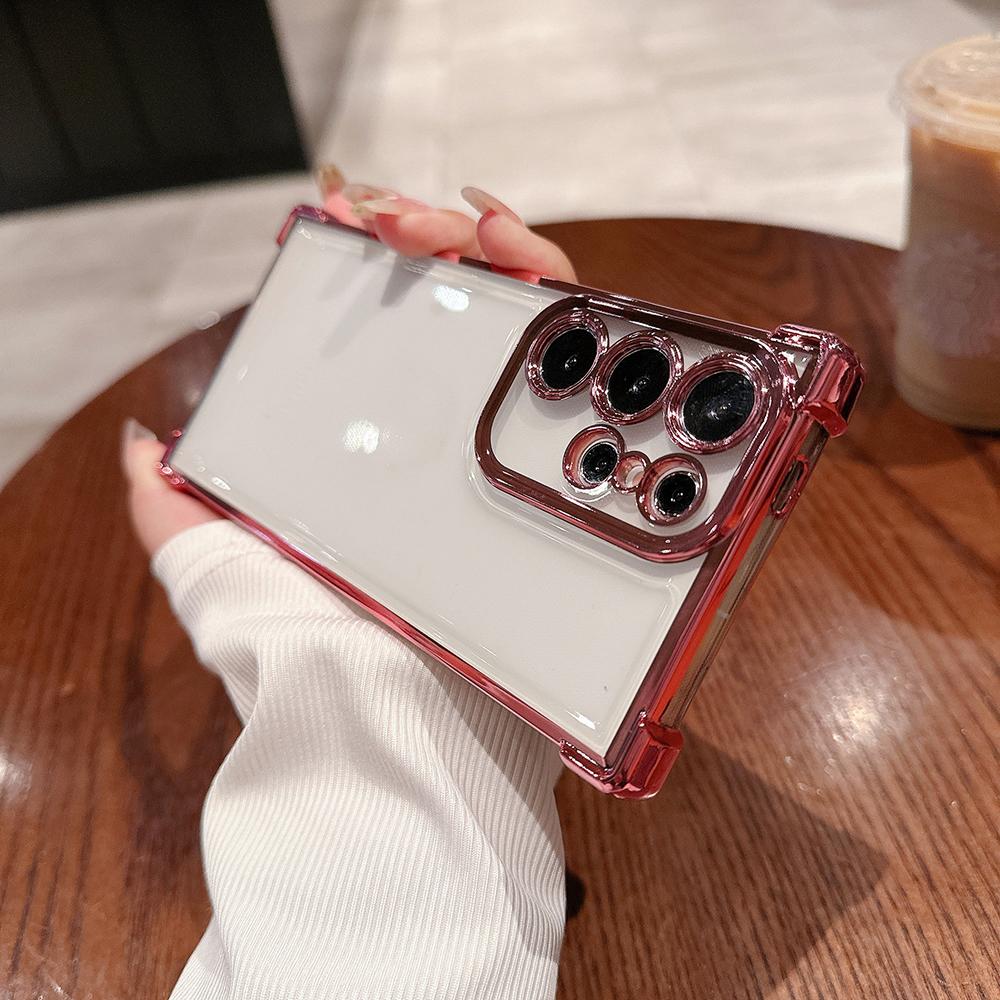 Гальванизированные четырехугольные прозрачные защитные чехлы для телефонов с защитой от падения для Xiaomi Poco Redmi Cover