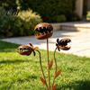 Outdoor Flower Bed Stake Carnivorous Plant Garden Stake, Metal Venus Flytrap Sculpture, Rusty Monstrous Ornament for Yard Lawn Landscape Accessory