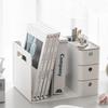 Book Holder Bookends with Two Drawers Students Desk Magazine File Holder Organizer Office Book Support Stand Rack