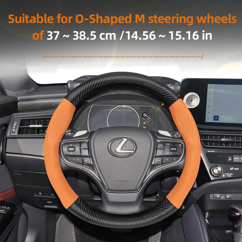 For Lexus Carbon Fiber Texture Perforated Leather Steering Wheel Cover Is 250 350 Rx 330 Nx Gs Es Lx 570 Gx 460 Rx400h Ct200h