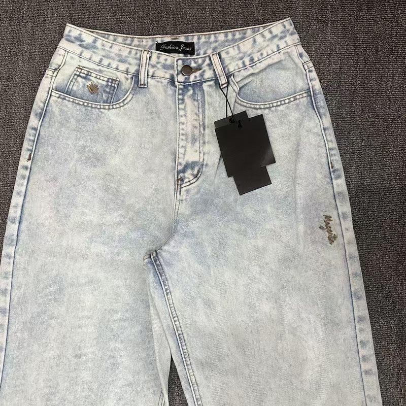 RogueWave Casual Jeans High-quality Streetwear Trendy Men Women Wide-leg Pants Denim Trousers