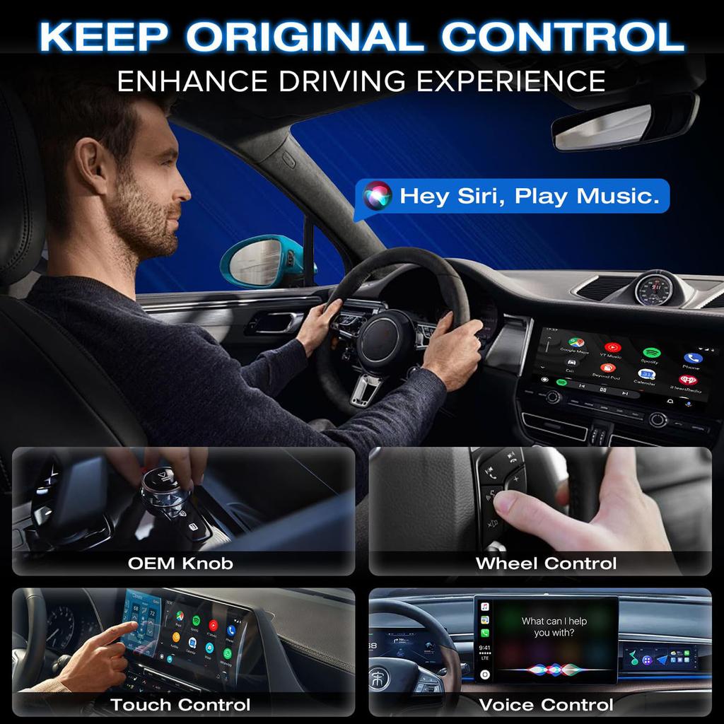 2-in-1 Wireless Android Auto Adapter, Plug Play Converts Wired To Wireless, Fast Auto-Connect, No Delay