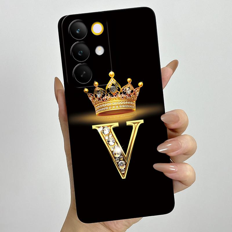 Для Realme C85 Pro 2025 Чехол для телефона с короной и начальной буквой для пары RealmeC85 Pro 4G RMX5555 Мягкий силиконовый TPU Защитный чехол для объектива