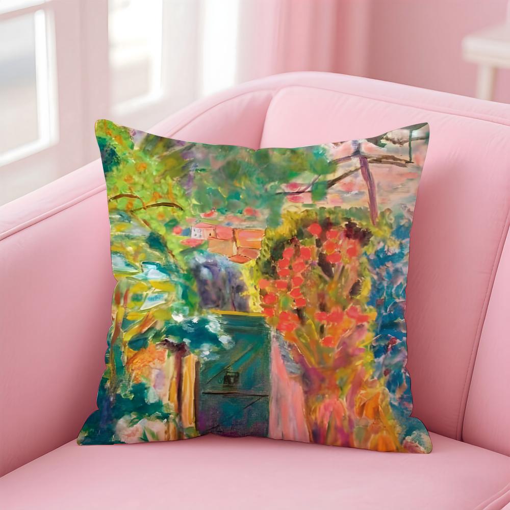 art PPierre Bonnard Cushion Cover Pillow Case Soft Skin Friendly Fabric Comfort Concealed Zipper