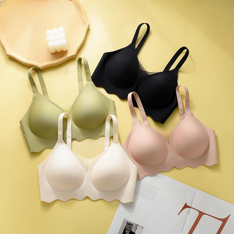 Цельное нижнее белье без маркировки для женщин, фиксированная чашка, мягкая поддержка, антипровисающий бюстгальтер со стальным кольцом и открытой спиной, бюстгальтер для сбора