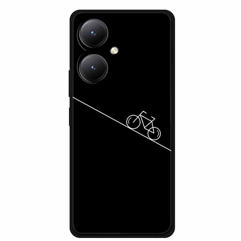Черный мягкий чехол из ТПУ для телефонов Y27 4G, Y35, Y35m+, Y55T 5G - Дизайн с перекрестными линиями