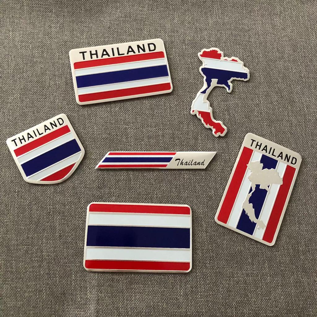 Декоративная наклейка флаг Таиланда THAILAND металлическая наклейка на машину, алюминиевая наклейка карта Таиланда, наклейка на борт с рисунком листа, наклейка на заднюю часть