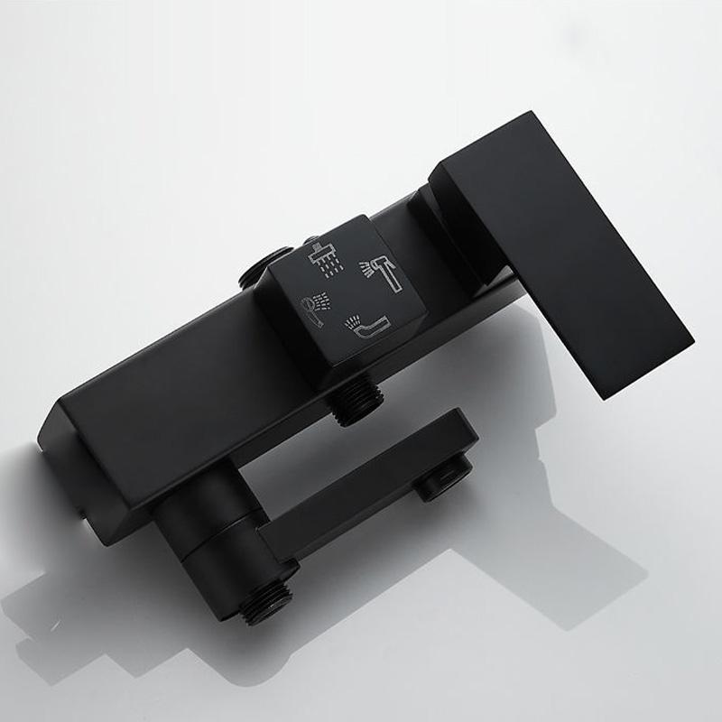 Латунный смеситель для ванной комнаты с душевой головкой, черный смеситель, настенный смеситель для ванны, смеситель для душа, смеситель для душа, смеситель для душа