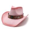 Outdoor Beach Hat Women'S Big Eaves Sunscreen Hat Spray Painted Denim Straw Hat
