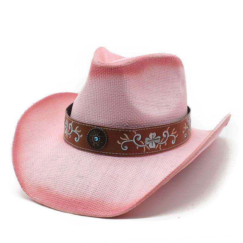 Outdoor Beach Hat Women'S Big Eaves Sunscreen Hat Spray Painted Denim Straw Hat
