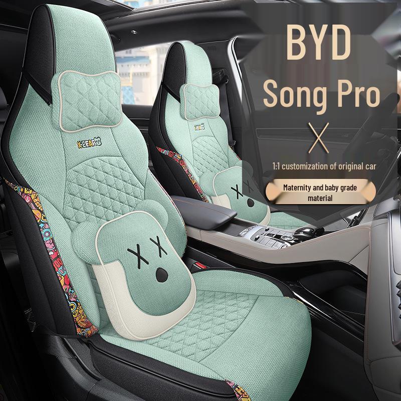 BYD Song Pro Linen Cartoon Seat Cover - All-Season Universal Cushion