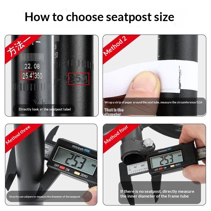 Shockproof Aluminum Alloy Bike Seatpost 300mm 25.4/27.2mm Fit for Road Foldable Bicycle Use