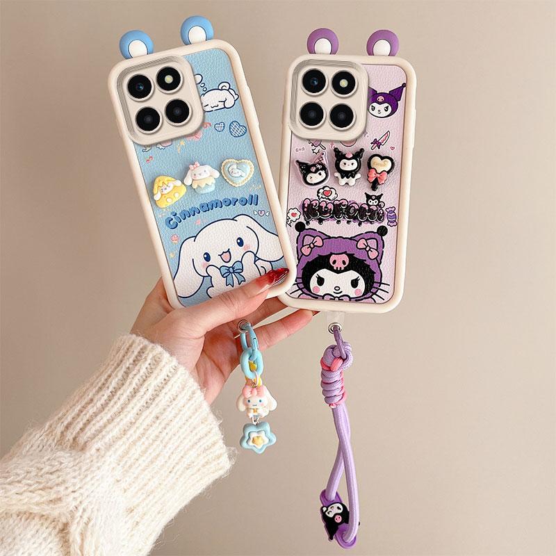 KEYSION Милый чехол с 3D-мультяшным рисунком для HONOR X6b с браслетом, мягкий силиконовый противоударный чехол для телефона Huawei Honor X6b 4G