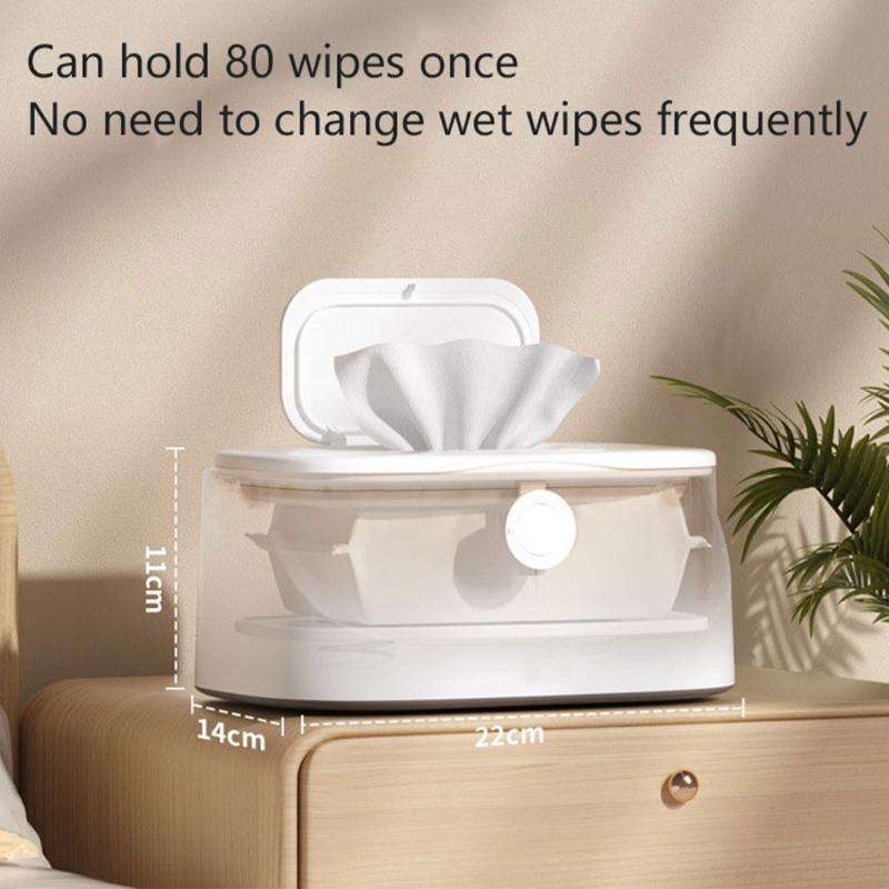 Мягкий нагреватель для влажных салфеток с дозатором для новорожденных. Регулируемая температура. Просторный и мягкое свечение для ночных смен.