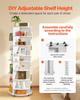 7 Tier Rotating Shoe Rack Tower with Adjustable Shelves, Movable 360° Spinning Carousel Display with Wheels, Lazy Susan Organizer Closet for Bedroom,