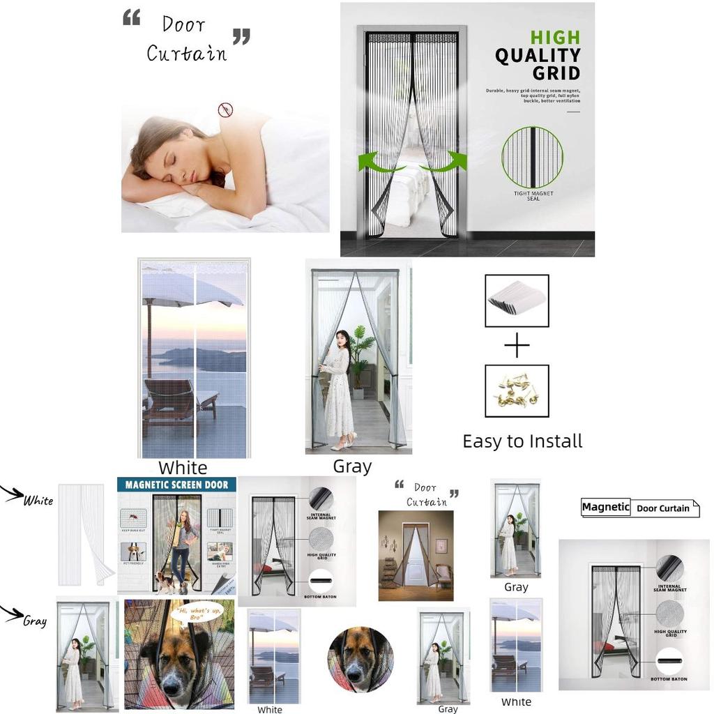 Магнитная сетчатая штора для двери для защиты от комаров летом, идеально подходит для кухни, гостиной, спальни
