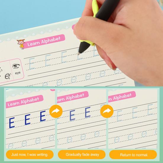 Magic Groove Practice Book Reusable Math Drawing Copybook Number Alphabet Tracing Handwriting Workbook for Children Ages 3-10