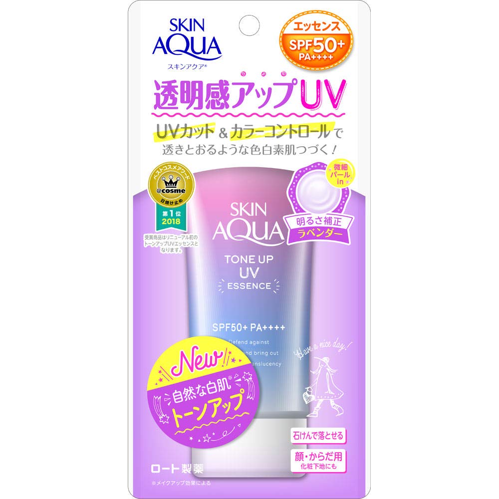 Rohto Skin Aqua Tone Up UV Essence санскрин с функцией цветокоррекции кожи, 80 гр