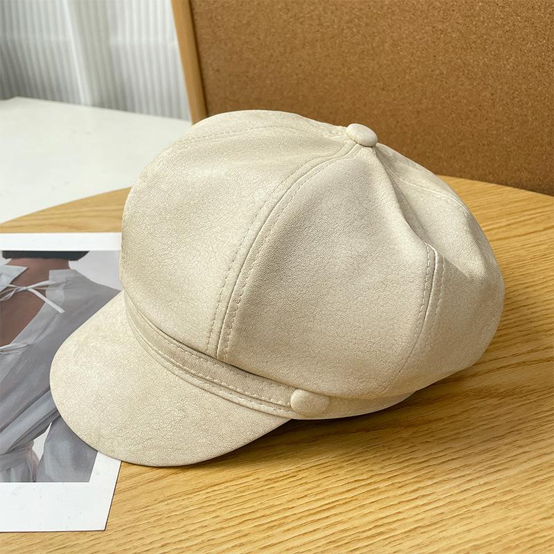 Ретро Универсальный Шерстяной Берет Подчеркивающий Лицо Утиный Язычок Восьмиугольная Шляпа Детская Теплая Ветрозащитная Шляпа Газетчика