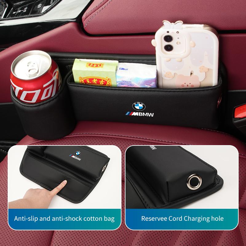For BMW Car Seat Gap Storage Box Leak-proof Storage Bag Auto Accessories E87 E70 E91 E30 G20 E92 E93 E60 E46 E90 G30 E53 X1 FV9