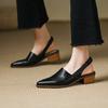 2024 New Women Sandals Spring Summer Fashion Genuine Leather Slingbacks Pumps Office Ladies Casual Shoes Woman Women Sandals