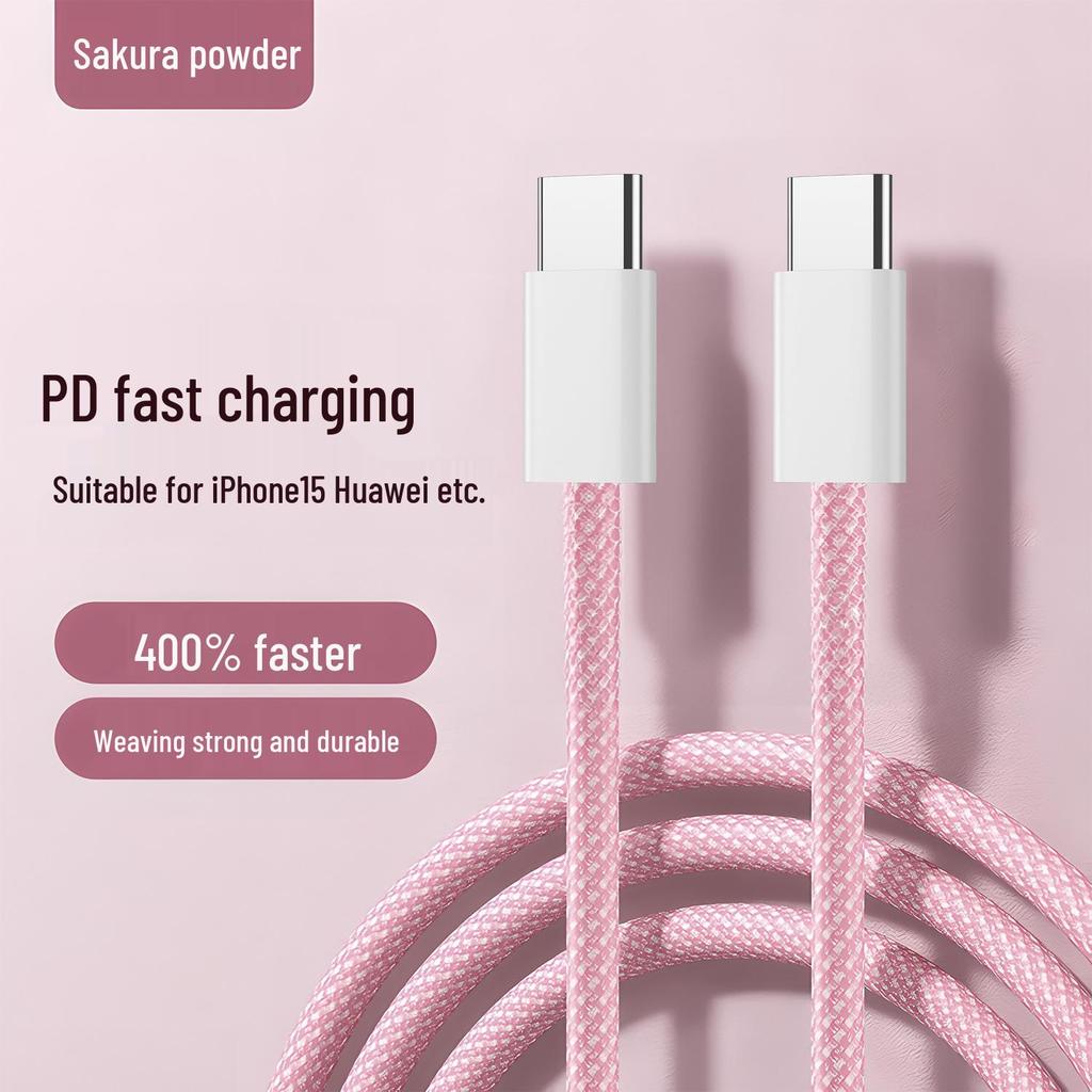 Цветной плетеный кабель Type-C PD для быстрой зарядки для мобильных телефонов и планшетов Apple 15