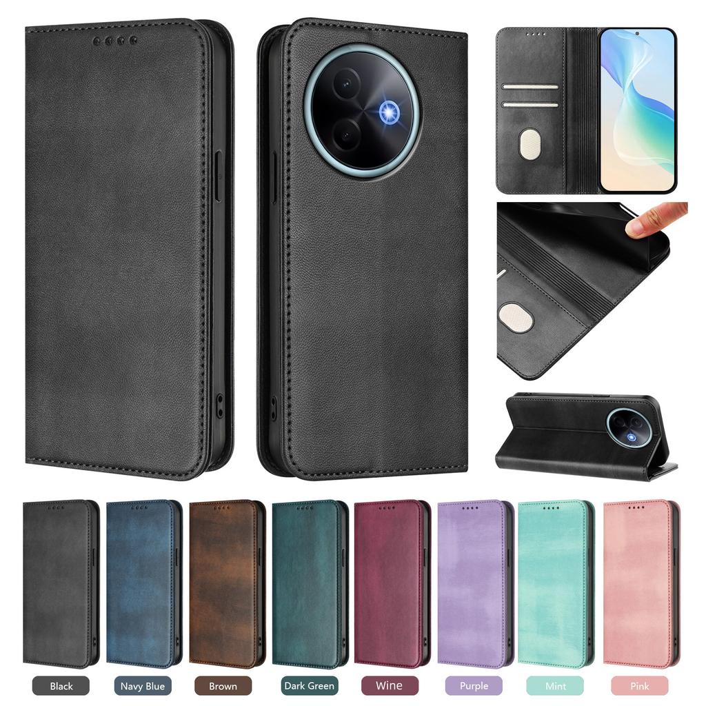 Роскошный кожаный кошелек-книжка на магните для VIVO Y39 Y38 Y36 Y35 Y33t Y33s Y33e Y31s Y31 Y29s Y29 Y28s Y28 Y27 Y27s Y22s Чехол