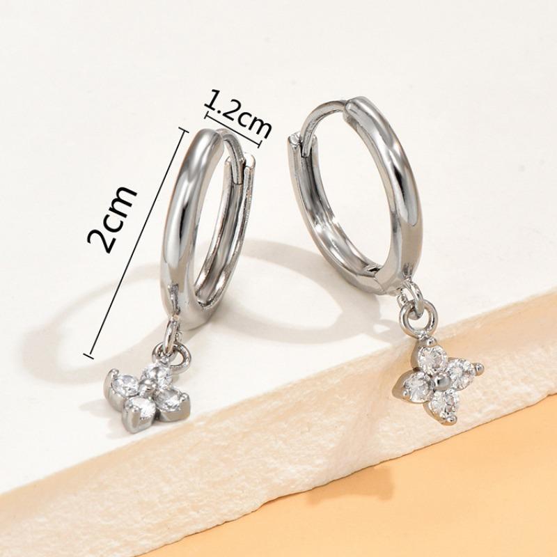 Сладкая Мода Индивидуальность Простые Женские Медные Серьги-Пряжки для Ушей с Подвеской в Виде Цветка
