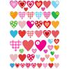 Children's Stickers - Assortment of Hearts - 2 Sheets - 108 Pieces