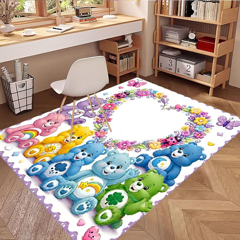 Care Bears Print Rug, Washable Floor Carpet, For Entryway Dorm Laundry Room Office Study, Home Decor Birthday Christmas Gift