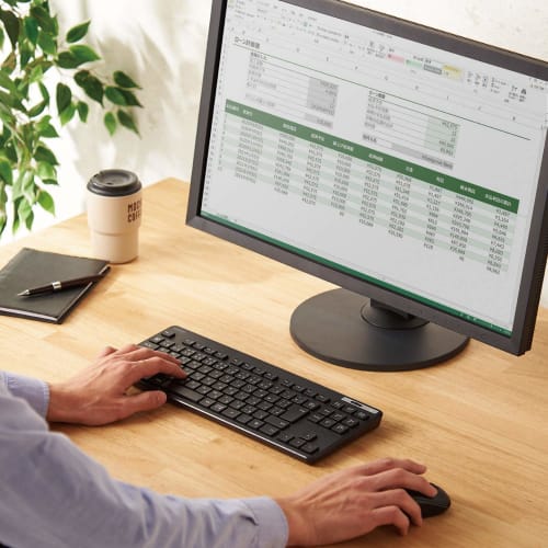 ELECOM Wireless Keyboard TK-FDM109TKBK Thin Membrane Type Antibacterial Tenkeyless Black