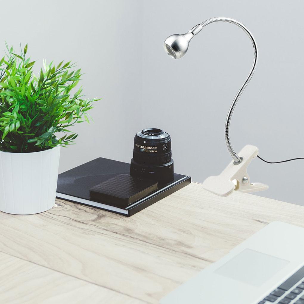 USB Прищепка Светодиодный Гибкий Светильник для Чтения на Кровати Офисный Защищающий Глаза Лампа для Чтения Белый Яркость