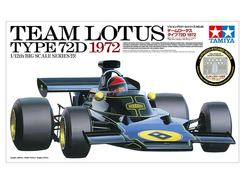 Tamiya Big Scale Series Team Lotus Type 72D 1972 Plastic Model 12046 1/12 No.46